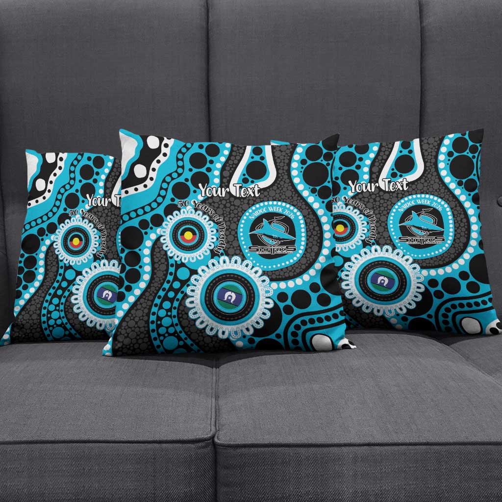 Sharks NAIDOC Week 2026 Personalised Pillow Cover 50 Years of Deadly Aboriginal Art