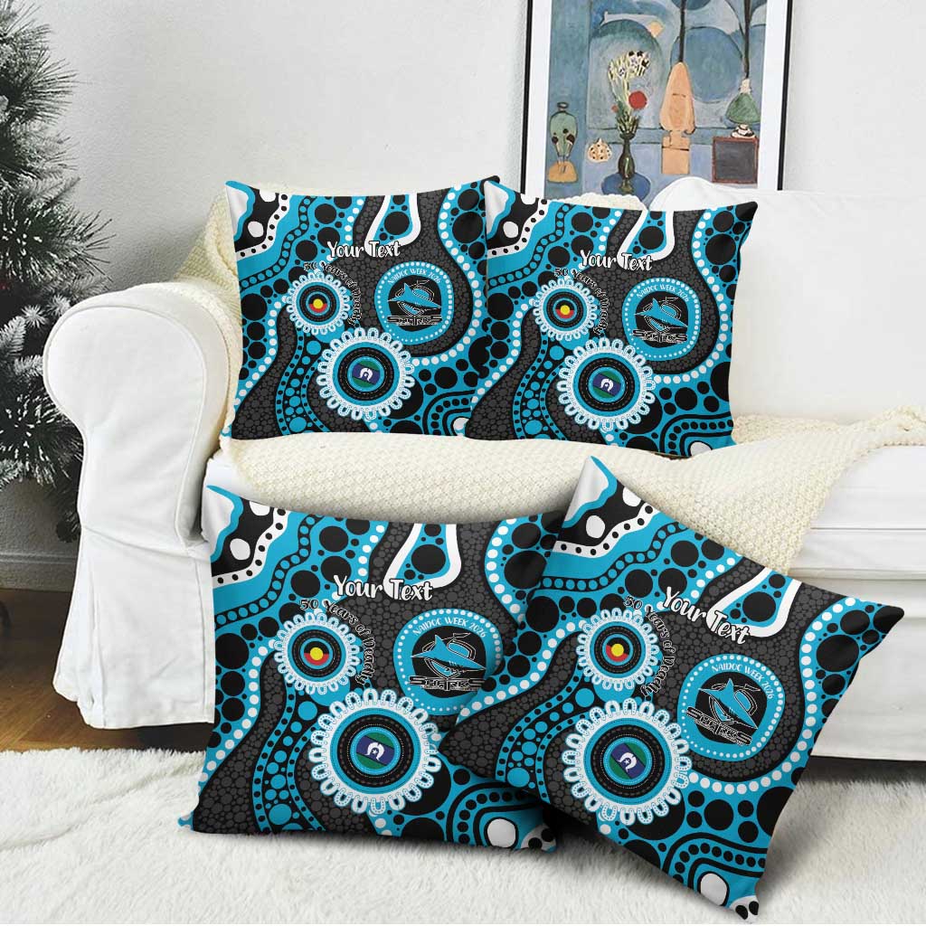 Sharks NAIDOC Week 2026 Personalised Pillow Cover 50 Years of Deadly Aboriginal Art