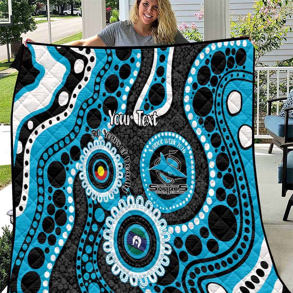Sharks NAIDOC Week 2026 Personalised Quilt 50 Years of Deadly Aboriginal Art