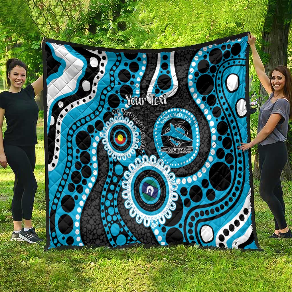 Sharks NAIDOC Week 2026 Personalised Quilt 50 Years of Deadly Aboriginal Art