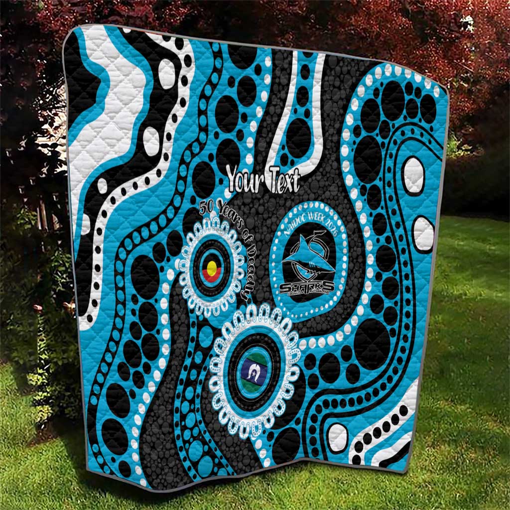 Sharks NAIDOC Week 2026 Personalised Quilt 50 Years of Deadly Aboriginal Art