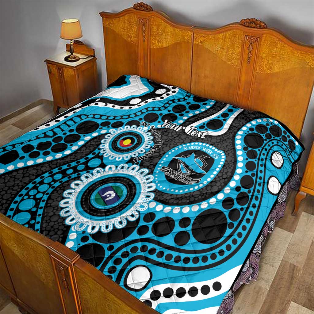 Sharks NAIDOC Week 2026 Personalised Quilt 50 Years of Deadly Aboriginal Art