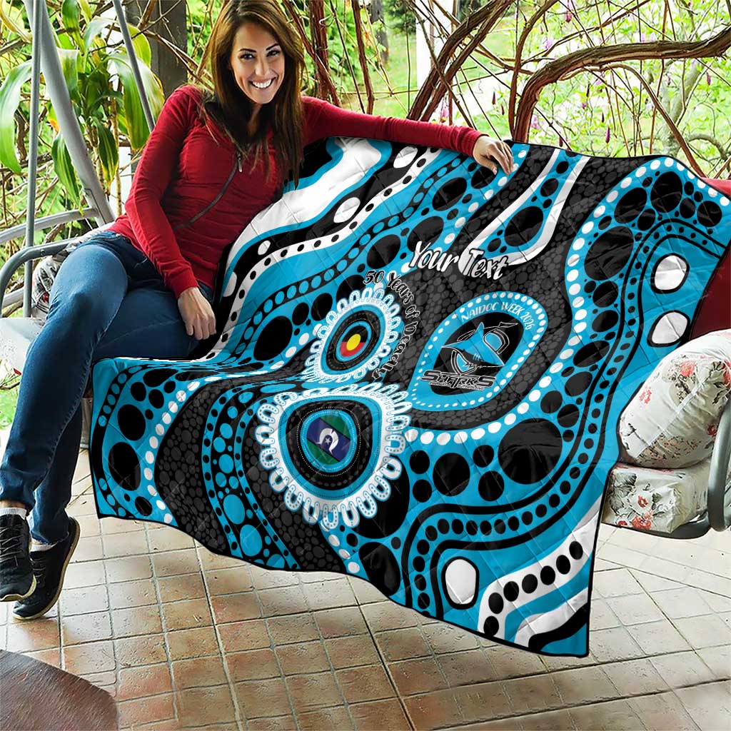 Sharks NAIDOC Week 2026 Personalised Quilt 50 Years of Deadly Aboriginal Art