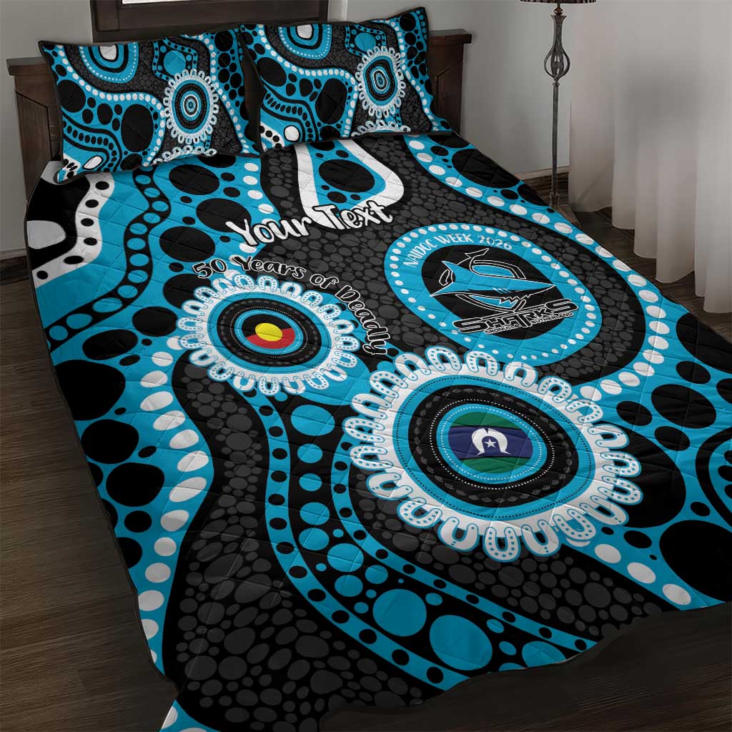 Sharks NAIDOC Week 2026 Personalised Quilt Bed Set 50 Years of Deadly Aboriginal Art