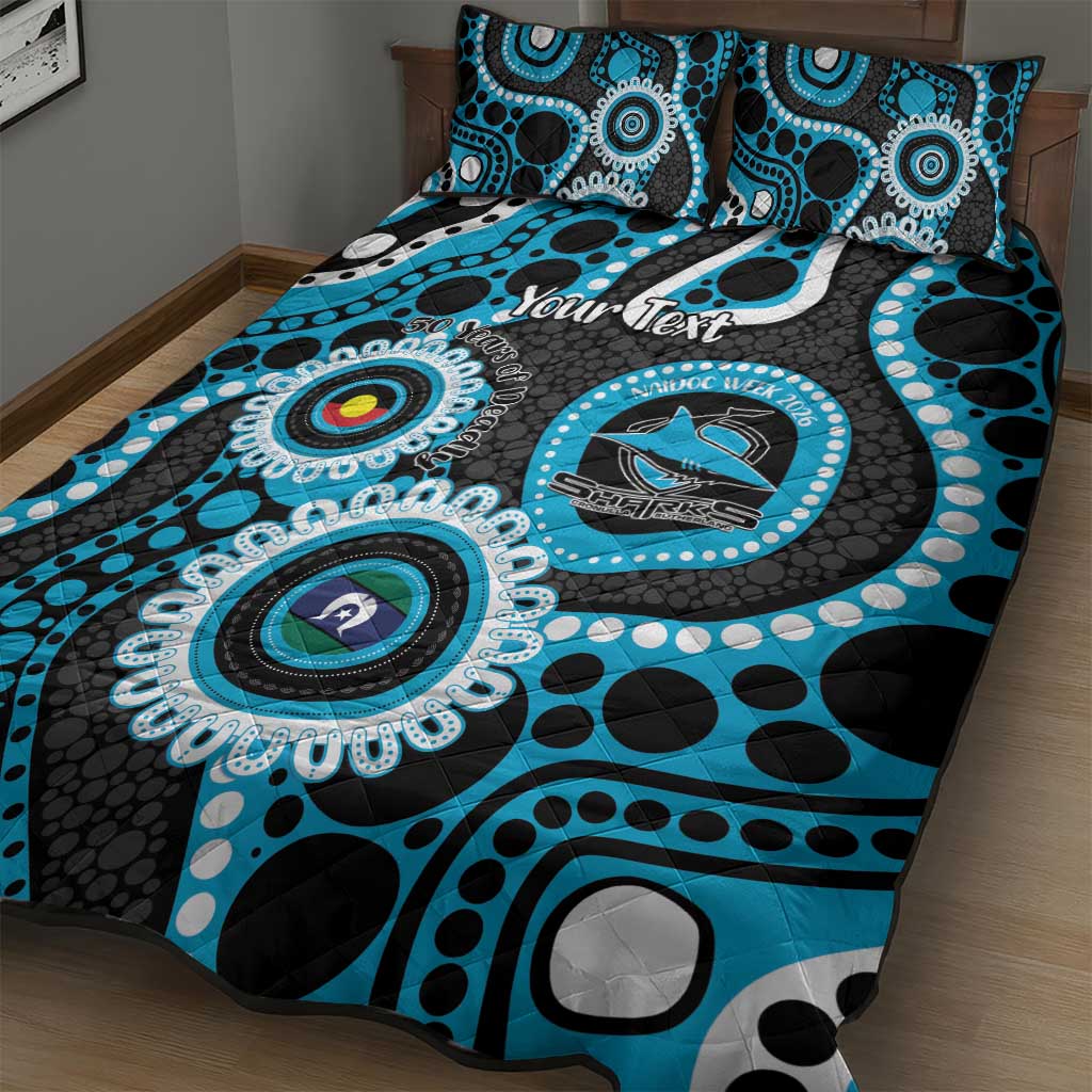 Sharks NAIDOC Week 2026 Personalised Quilt Bed Set 50 Years of Deadly Aboriginal Art