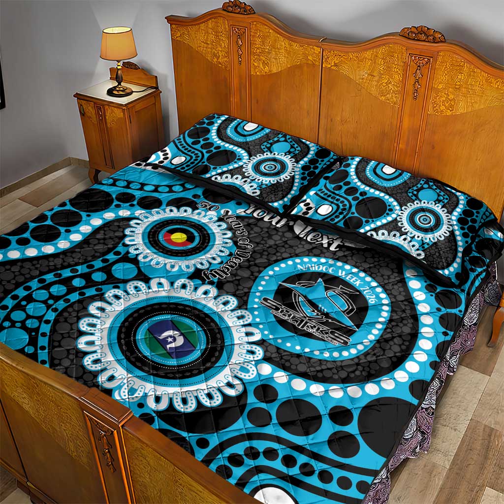 Sharks NAIDOC Week 2026 Personalised Quilt Bed Set 50 Years of Deadly Aboriginal Art