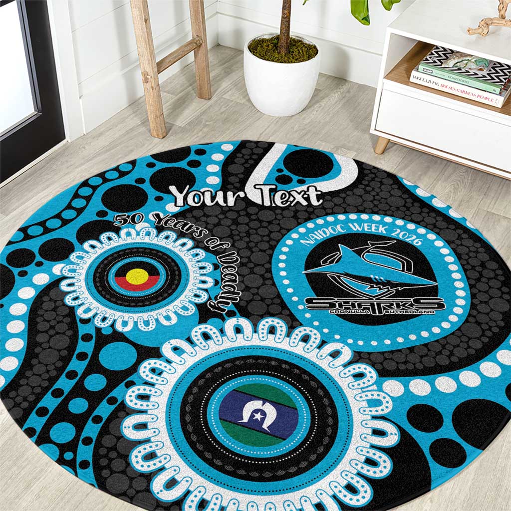 Sharks NAIDOC Week 2026 Personalised Round Carpet 50 Years of Deadly Aboriginal Art