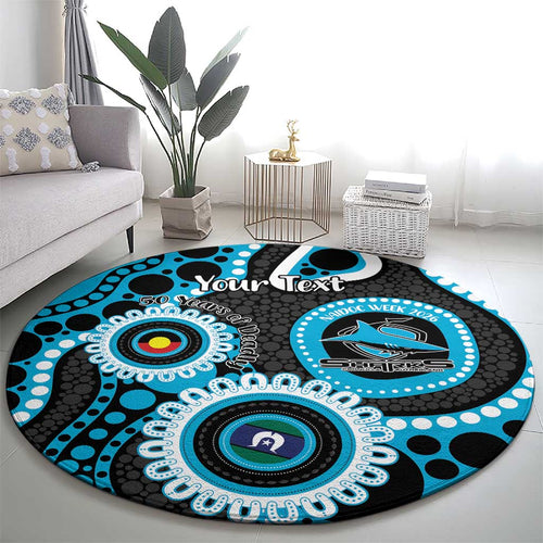 Sharks NAIDOC Week 2026 Personalised Round Carpet 50 Years of Deadly Aboriginal Art