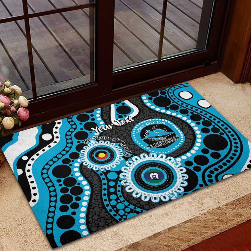 Sharks NAIDOC Week 2026 Personalised Rubber Doormat 50 Years of Deadly Aboriginal Art