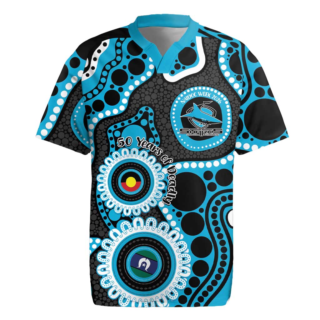 Sharks NAIDOC Week 2026 Personalised Rugby Jersey 50 Years of Deadly Aboriginal Art