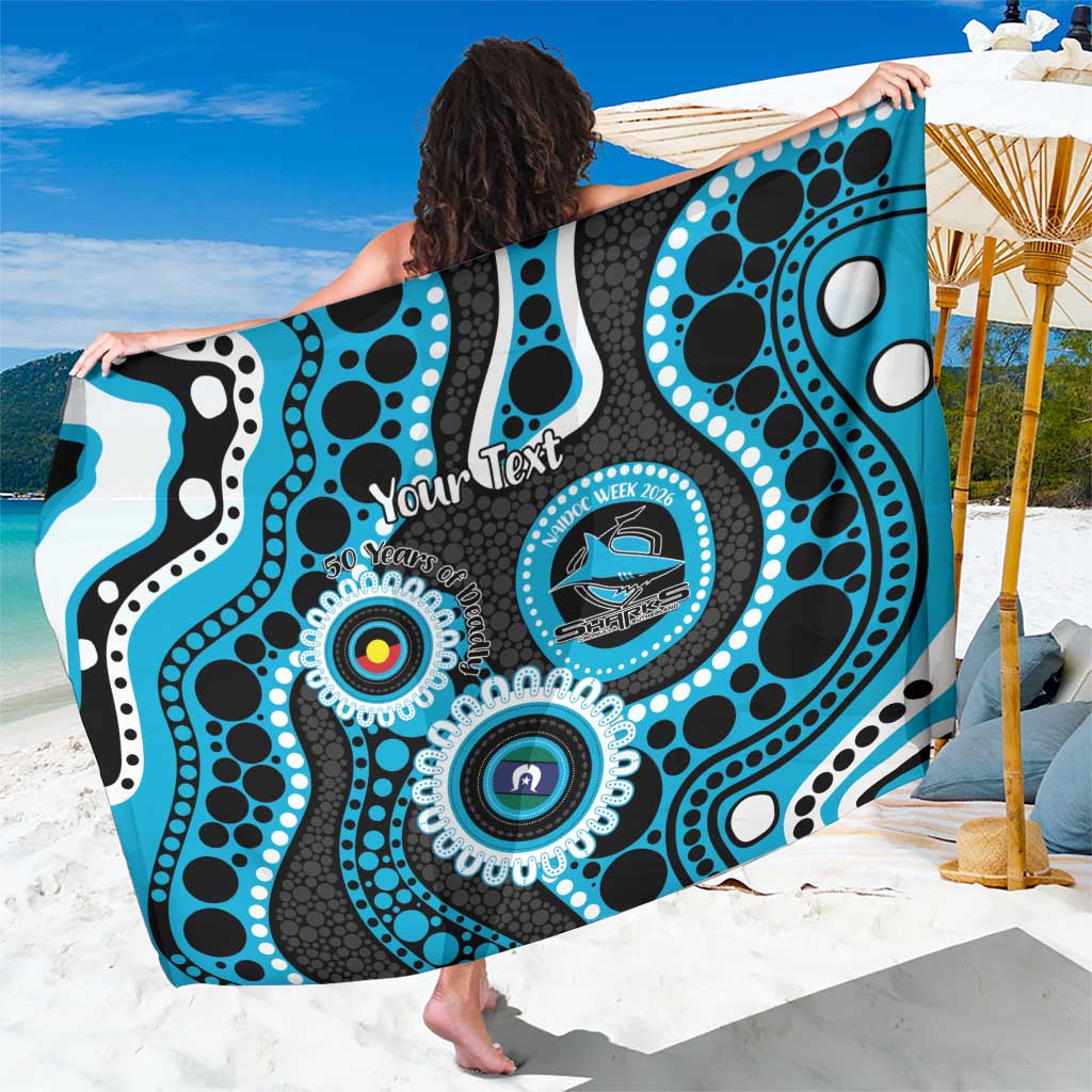 Sharks NAIDOC Week 2026 Personalised Sarong 50 Years of Deadly Aboriginal Art