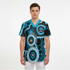 Sharks NAIDOC Week 2026 Personalised Scrub Top 50 Years of Deadly Aboriginal Art