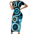 Sharks NAIDOC Week 2026 Personalised Short Sleeve Bodycon Dress 50 Years of Deadly Aboriginal Art