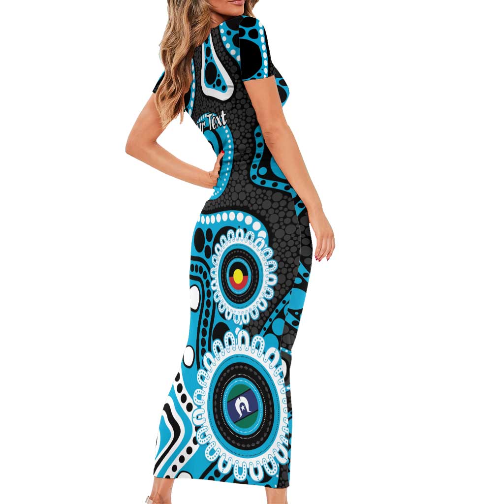 Sharks NAIDOC Week 2026 Personalised Short Sleeve Bodycon Dress 50 Years of Deadly Aboriginal Art
