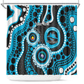 Sharks NAIDOC Week 2026 Personalised Shower Curtain 50 Years of Deadly Aboriginal Art