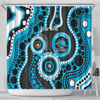 Sharks NAIDOC Week 2026 Personalised Shower Curtain 50 Years of Deadly Aboriginal Art