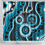 Sharks NAIDOC Week 2026 Personalised Shower Curtain 50 Years of Deadly Aboriginal Art