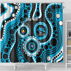 Sharks NAIDOC Week 2026 Personalised Shower Curtain 50 Years of Deadly Aboriginal Art