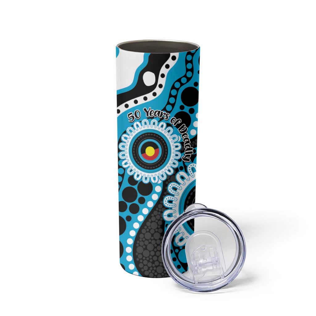 Sharks NAIDOC Week 2026 Personalised Skinny Tumbler 50 Years of Deadly Aboriginal Art