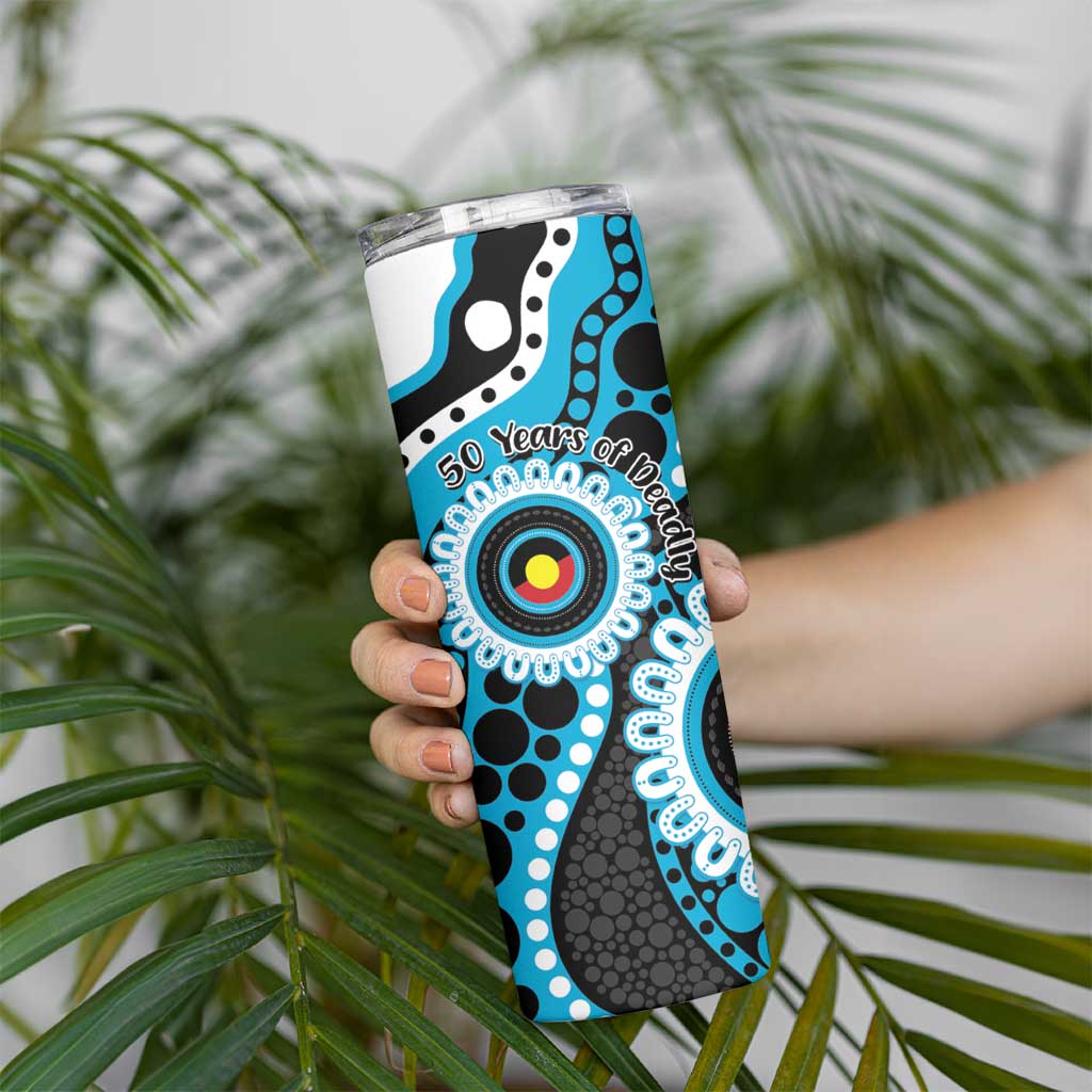 Sharks NAIDOC Week 2026 Personalised Skinny Tumbler 50 Years of Deadly Aboriginal Art
