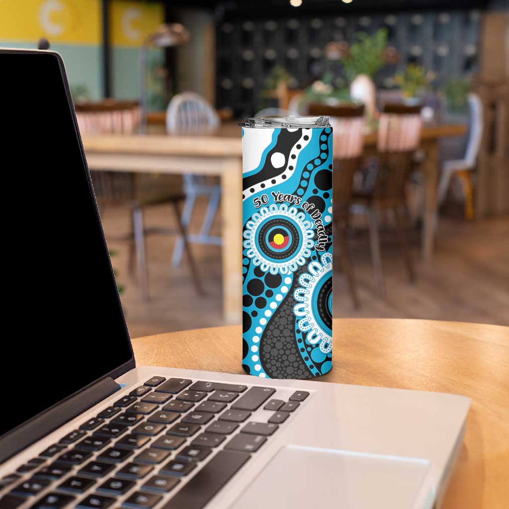 Sharks NAIDOC Week 2026 Personalised Skinny Tumbler 50 Years of Deadly Aboriginal Art