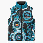 Sharks NAIDOC Week 2026 Personalised Sleeveless Puffer Jacket 50 Years of Deadly Aboriginal Art