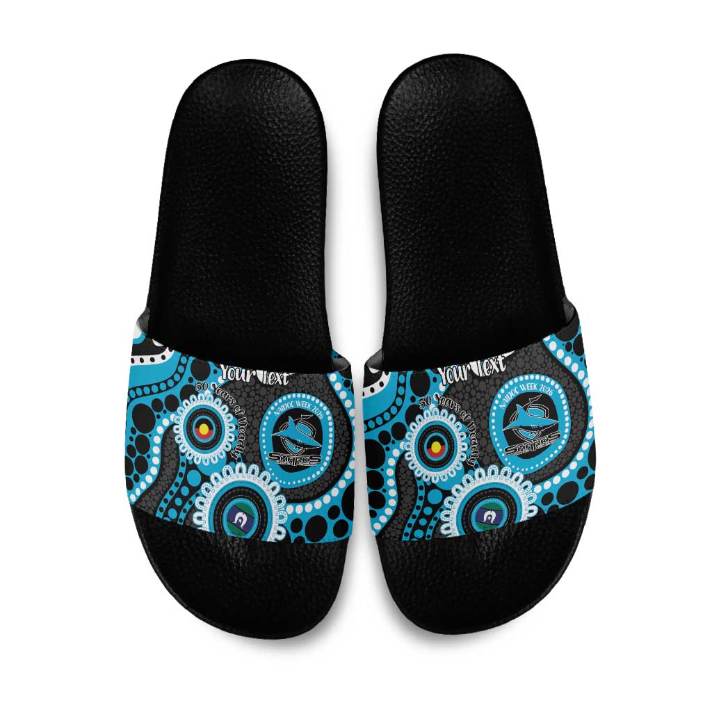 Sharks NAIDOC Week 2026 Personalised Slide Sandals 50 Years of Deadly Aboriginal Art