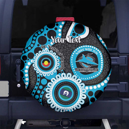 Sharks NAIDOC Week 2026 Personalised Spare Tire Cover 50 Years of Deadly Aboriginal Art