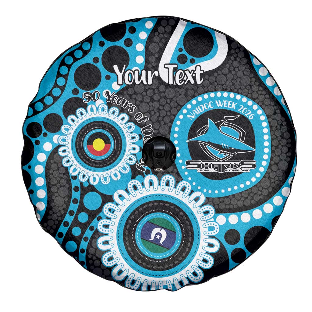 Sharks NAIDOC Week 2026 Personalised Spare Tire Cover 50 Years of Deadly Aboriginal Art