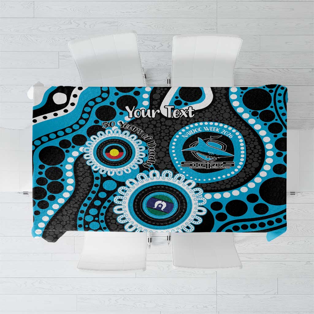 Sharks NAIDOC Week 2026 Personalised Tablecloth 50 Years of Deadly Aboriginal Art