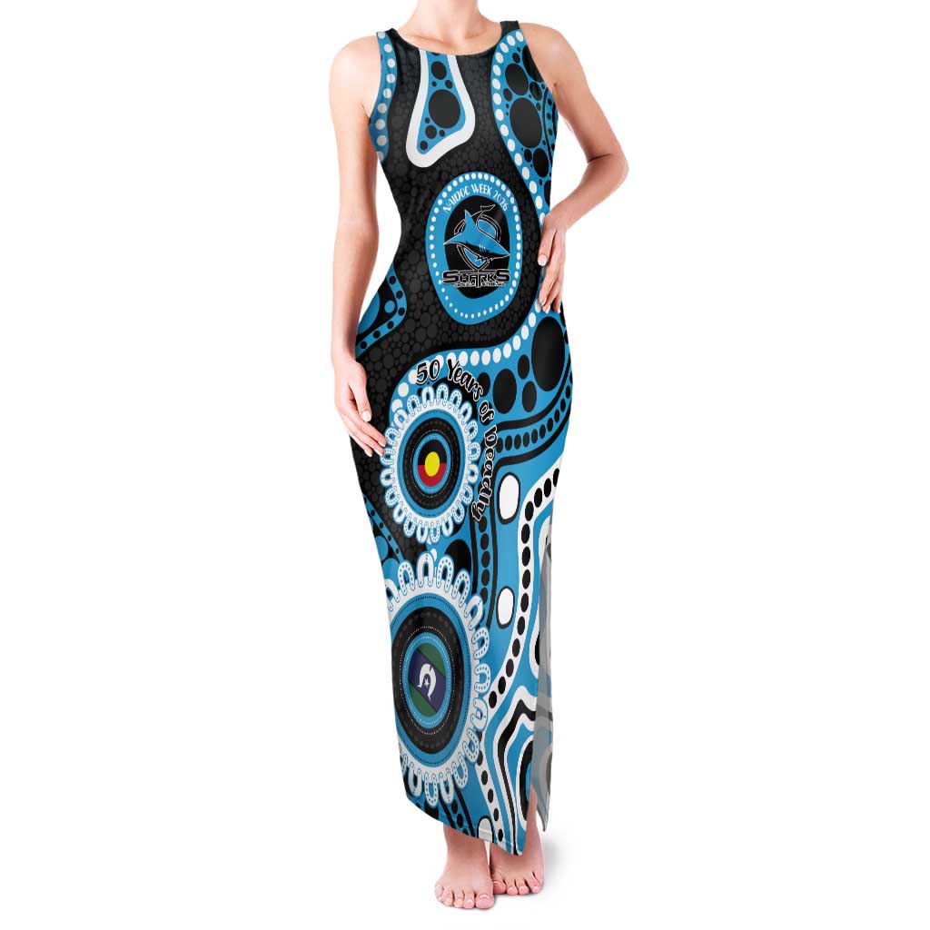Sharks NAIDOC Week 2026 Personalised Tank Maxi Dress 50 Years of Deadly Aboriginal Art