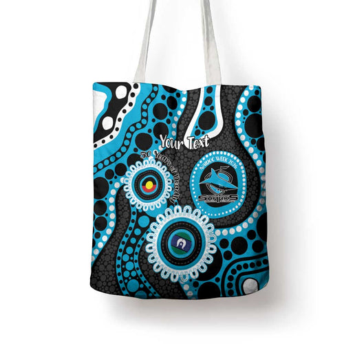 Sharks NAIDOC Week 2026 Personalised Tote Bag 50 Years of Deadly Aboriginal Art
