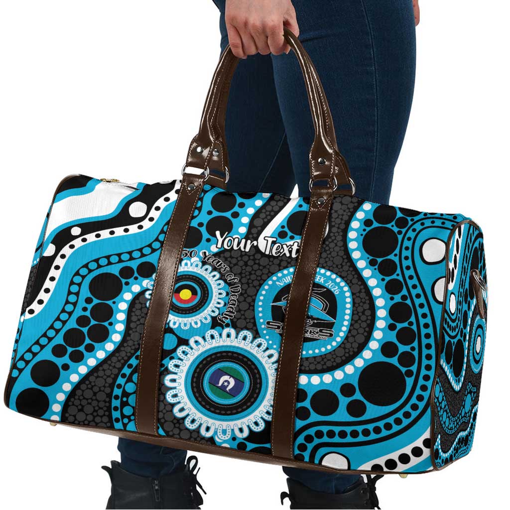 Sharks NAIDOC Week 2026 Personalised Travel Bag 50 Years of Deadly Aboriginal Art