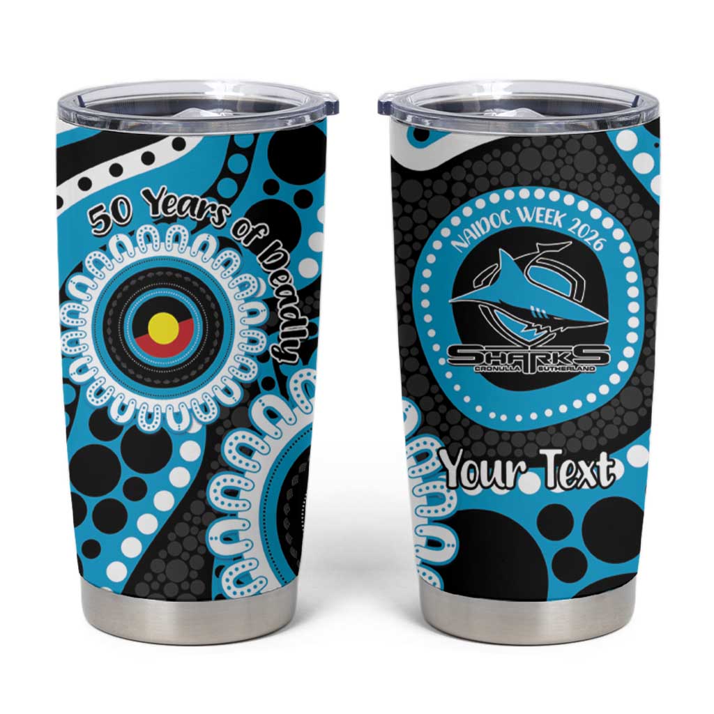 Sharks NAIDOC Week 2026 Personalised Tumbler Cup 50 Years of Deadly Aboriginal Art