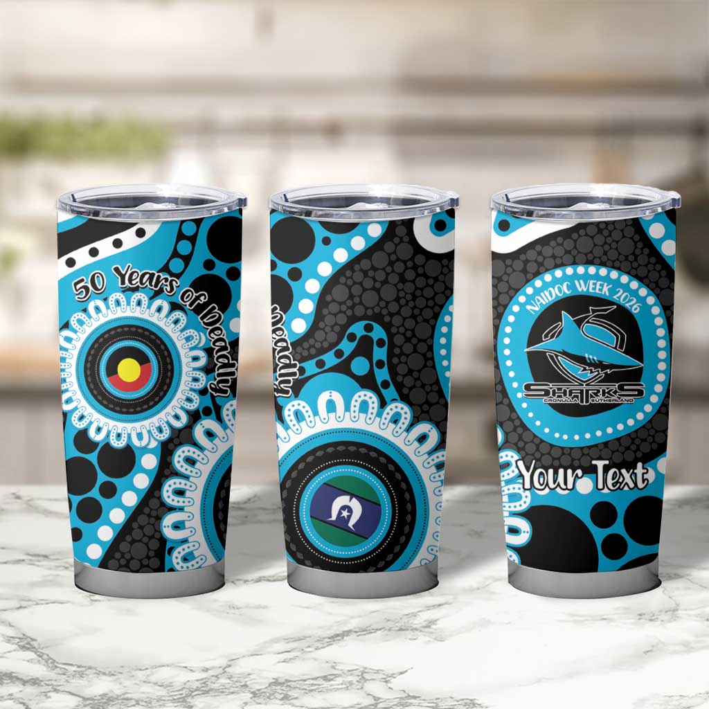 Sharks NAIDOC Week 2026 Personalised Tumbler Cup 50 Years of Deadly Aboriginal Art