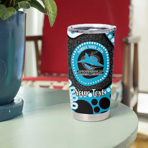 Sharks NAIDOC Week 2026 Personalised Tumbler Cup 50 Years of Deadly Aboriginal Art