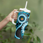 Sharks NAIDOC Week 2026 Personalised Tumbler With Handle 50 Years of Deadly Aboriginal Art