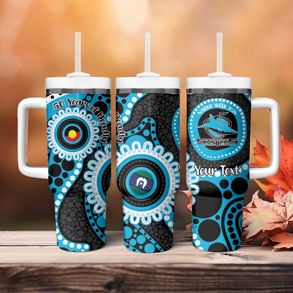 Sharks NAIDOC Week 2026 Personalised Tumbler With Handle 50 Years of Deadly Aboriginal Art