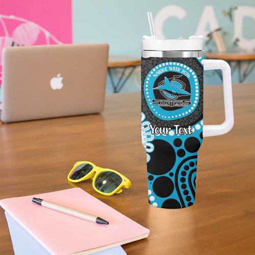 Sharks NAIDOC Week 2026 Personalised Tumbler With Handle 50 Years of Deadly Aboriginal Art