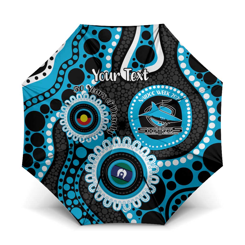 Sharks NAIDOC Week 2026 Personalised Umbrella 50 Years of Deadly Aboriginal Art