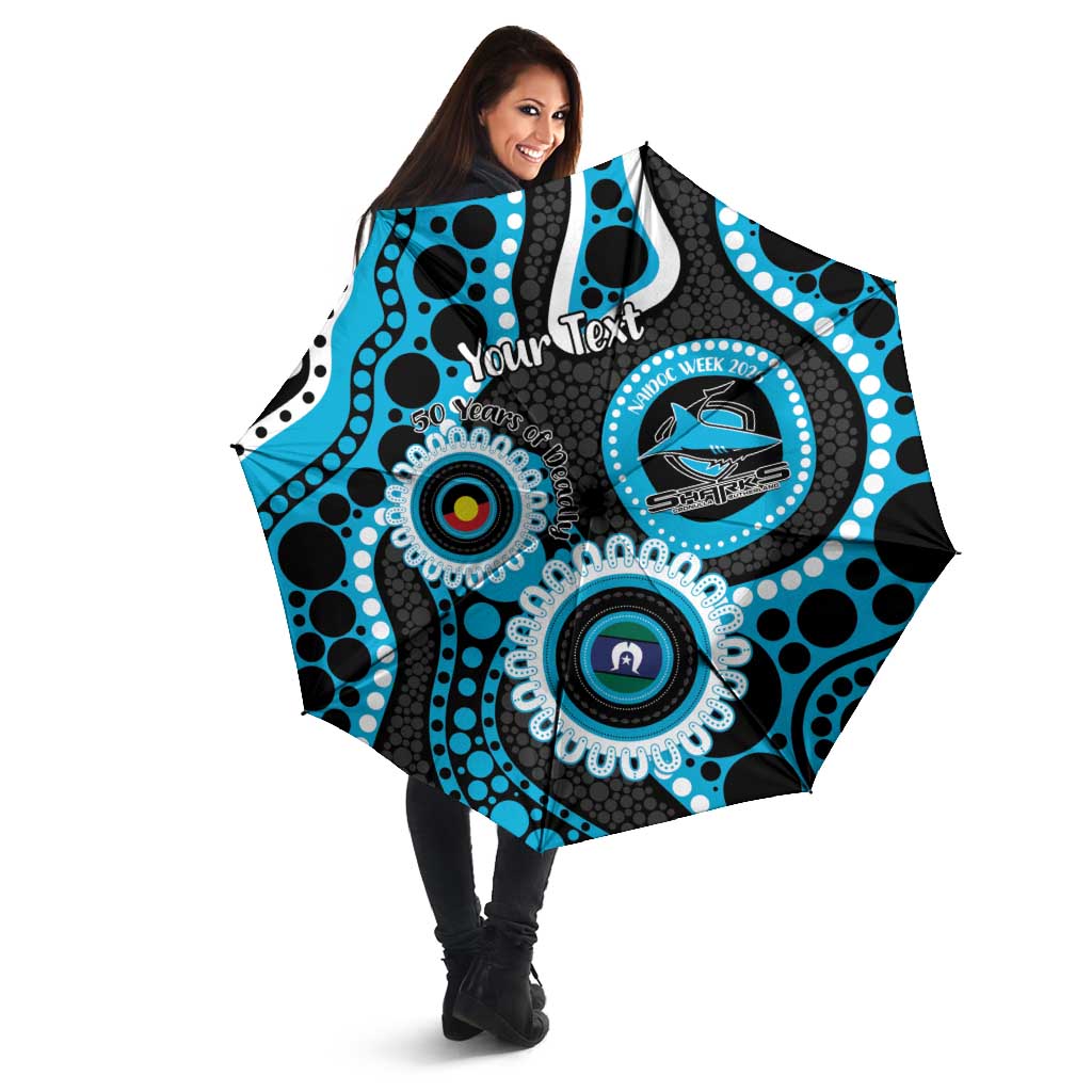 Sharks NAIDOC Week 2026 Personalised Umbrella 50 Years of Deadly Aboriginal Art
