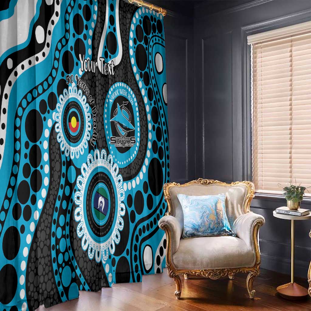 Sharks NAIDOC Week 2026 Personalised Window Curtain 50 Years of Deadly Aboriginal Art