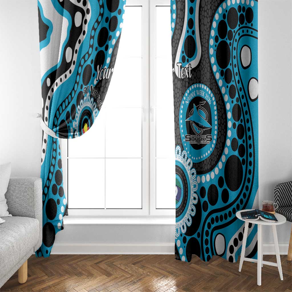 Sharks NAIDOC Week 2026 Personalised Window Curtain 50 Years of Deadly Aboriginal Art
