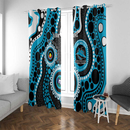 Sharks NAIDOC Week 2026 Personalised Window Curtain 50 Years of Deadly Aboriginal Art
