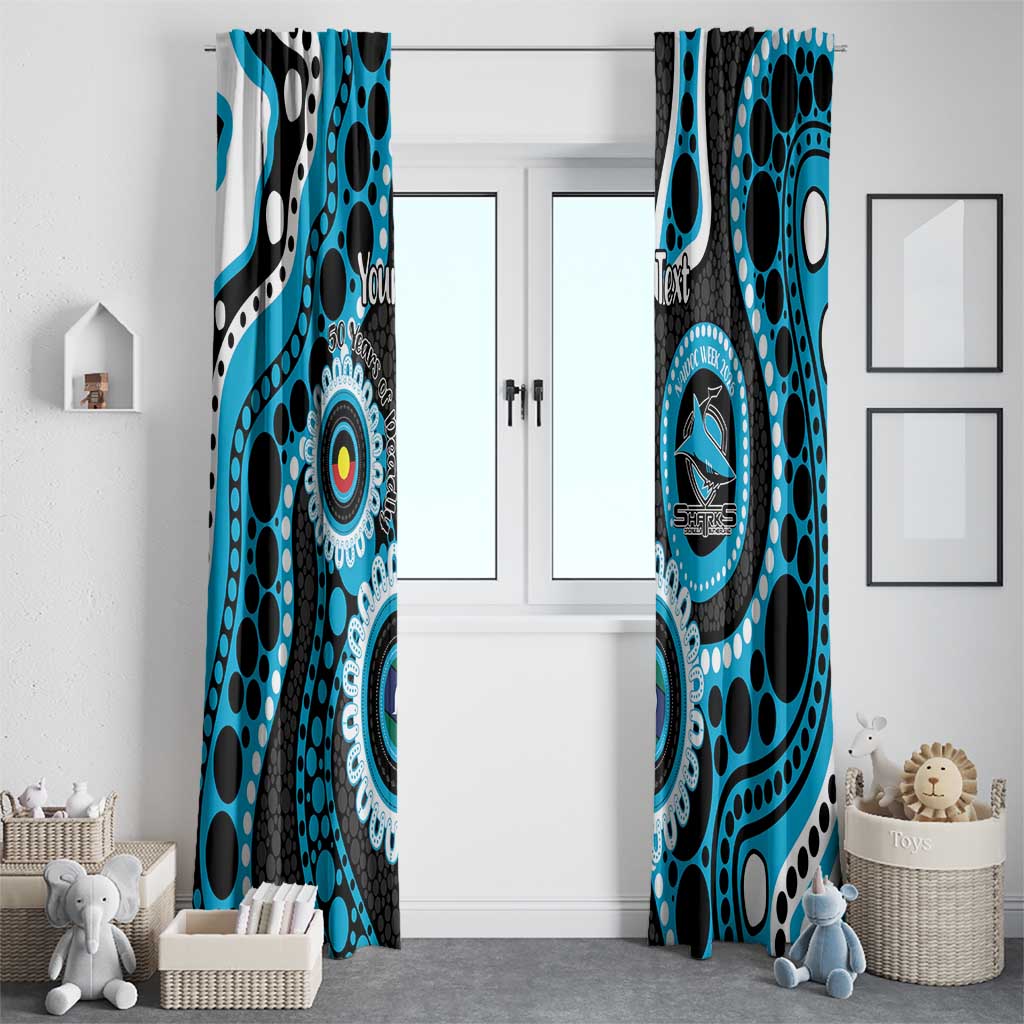Sharks NAIDOC Week 2026 Personalised Window Curtain 50 Years of Deadly Aboriginal Art