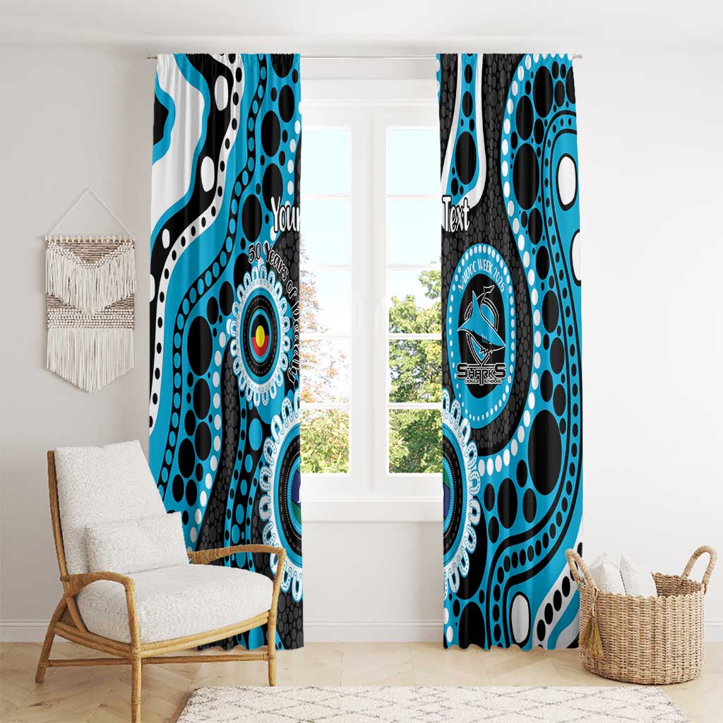 Sharks NAIDOC Week 2026 Personalised Window Curtain 50 Years of Deadly Aboriginal Art