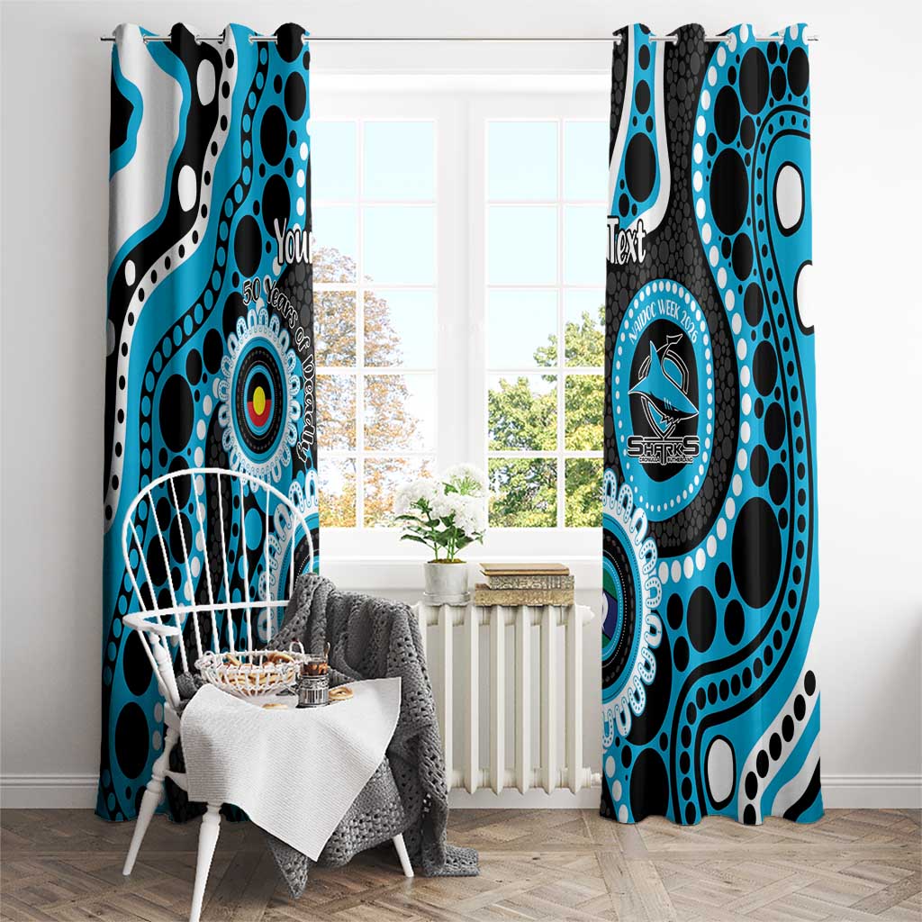 Sharks NAIDOC Week 2026 Personalised Window Curtain 50 Years of Deadly Aboriginal Art