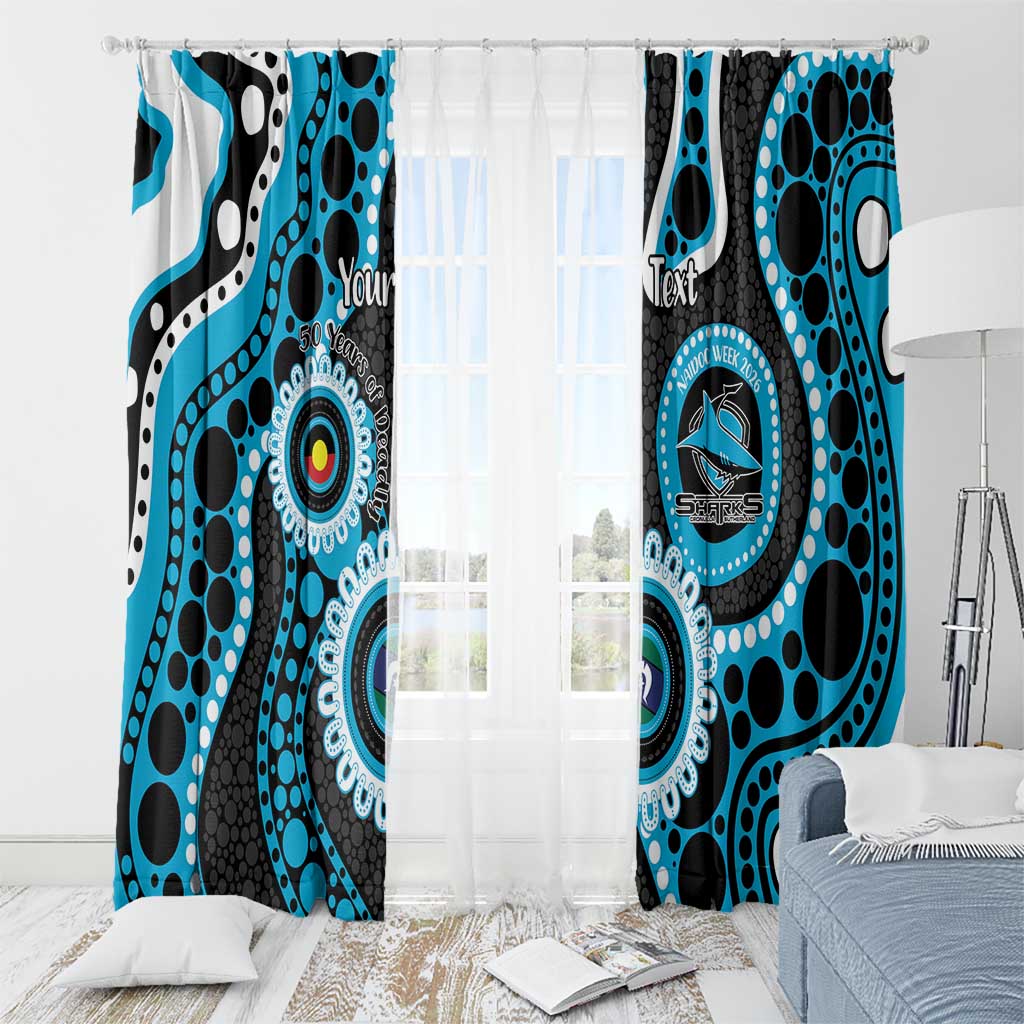Sharks NAIDOC Week 2026 Personalised Window Curtain 50 Years of Deadly Aboriginal Art