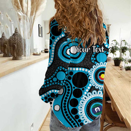 Sharks NAIDOC Week 2026 Personalised Women Casual Shirt 50 Years of Deadly Aboriginal Art