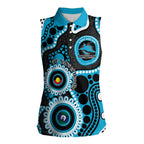 Sharks NAIDOC Week 2026 Personalised Women Sleeveless Polo Shirt 50 Years of Deadly Aboriginal Art